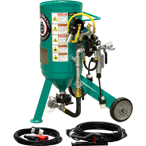 BLAST POT, PORTABLE, 0.5 CU FT (14 LITERS), PRESSURE RELEASE SYSTEM, 12VDC ELECTRIC, INCL: AMV JR, 1/2" INLET & 1/2"DIAPHRAGM OUTLETVALVES, 1/2" PIPING,55' ELECTRIC CONTROL CORD, 25' POWER CORD&ELECTRIC CONTROL HANDLE (5 YEAR / 10 YEAR WARRANTY*)