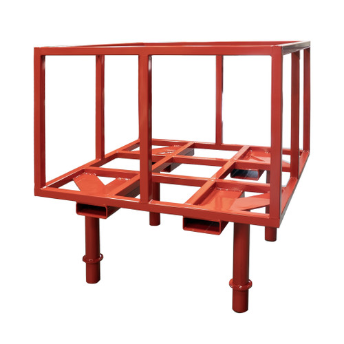 BULK BAG RACK 56" x 56" x 36", SAFETY RED(FOR 100 & 120CU FT BULK POTS)