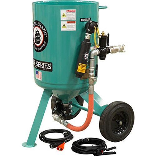 BLAST POT, PORTABLE, 6.0 CU FT (170 LITERS), PRESSURE RELEASE SYSTEM, 12VDC ELECTRIC, INCL: AMV II/1-1/2" INLET & 1" DIAPHRAGM OUTLET VALVE, 1-1/4" PIPING, 55' CONTROL CORD, CONTROL HANDLE & 25' POWER CORD (5 YEAR / 10 YEAR WARRANTY*)