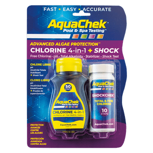 AquaChek Yellow 4 in 1 Chlorine + Shock Test Strips