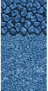 24 Ft Round Boulder Swirl Overlap Aboveground Pool Liner 48 - 52" Wall