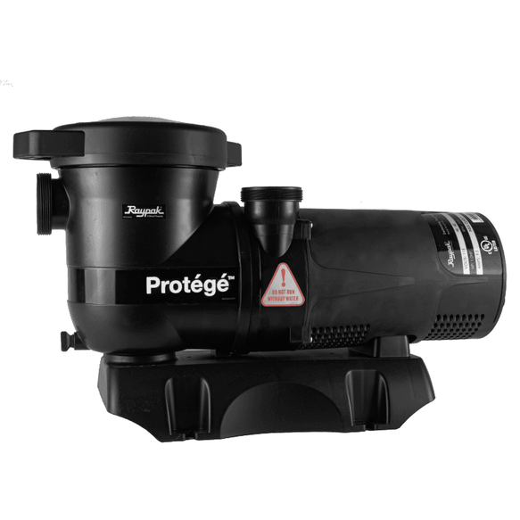 RayPak 1 HP replacement above ground pool pump with clear strainer lid and 1.5 inch ports for above ground pool filtration system