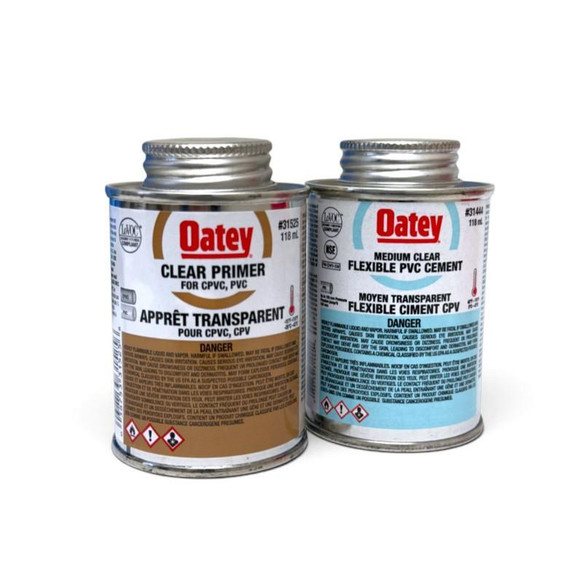Oatey Clear Primer & Clear Flexible PVC Cement