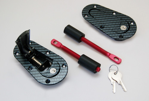 Aerocatch Carbon Look Flush Hood Pins - Locking