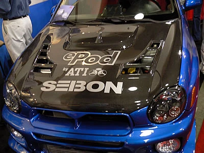 Seibon Carbon Hood Reverse Scoop CW Style Subaru WRX 02-03