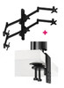Atdec AWMS-6-13717 Six Monitor Arm 29.5" Post Desk Mount and Heavy-Duty F Clamp Desk Fixing, Black