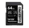 Lexar Professional SILVER PRO 64GB SDXC UHS-II Card 64GB—C10, UHS-II(U3), V60, Silver Pro, up to 280MB/s read, 130MB/s write