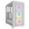 Corsair 3000D RGB AIRFLOW Mid-Tower PC Case - White, ATX, 360 GPU, 170 CPU cooler, 220 PSU, 3x AR120 RGB, 2x USB-A Gen 1