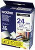 Brother TZ-253 Laminated 24mm x 8m - Blue printing on White Tape