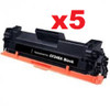 5 x Compatible HP #48A Black Toner CF248A - 1,000 pages