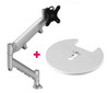 Atdec AWMS-HXB Heavy Duty 597mm Dynamic Monitor Arm/ 6-16kg (13-35lb) Flat Screen, 6-12kg (13-26.5lb) Curved Screen + Grommet Clamp DeskFixing, Silver