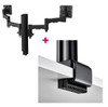 Atdec AWMS-2-4640 Dual Monitor Swing Arms on 400mm Post / 12kg (26.5lb) Flat Screens, 10kg (22lb) Curved Screens + C Clamp Desk Fixing, Black