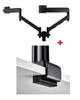 Atdec AWMS-2-D13 Dual 690mm Dynamic Monitor Arms + 135mm Post / 8kg (17.6lb) Flat and Curved Screens + C Clamp Desk Fixing, Black