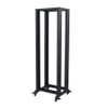 LDR Flat Packed 22U 2-Post Open Frame Rack, Black Metal Construction