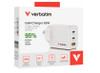 Verbatim 3 Port 65 Watt Portable GaN charger, 2 x USB-C PD 65w, 1x USB-A QC 3.0, GNC-65A Compact Design Apple, Android, Samsung, Google, Huawei, Oppo,