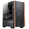 OKINOS Cypress 3 Genuine Walnut Wood MicroATX  with 4×120mm, USB-C, 3 Pin Non-PWM Case Fans Pre-Installed,Temper Glass Side Panel, Case