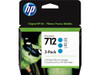 HP #712 29ml Cyan 3 Pack 3ED77A