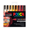 Posca PC-5M Medium Bullet Warm Pack 8