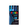 Posca PC-5M Medium Bullet Blue Pack 4