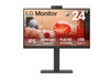 LG 24' IPS FHD Webcam, USB-C 65W PD, RJ45 100Hz 5ms 1920 x 1080, FreeSync 16:9 Tilt/Height/Swivel/Pivot (Bi-direction) adjustable stand, 3yrs Monitor
