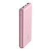 Belkin BoostCharge Power Bank 10K (Triple-Port) - Pink (BPB012btPK), 2xUSB-A, 1xUSB-C, USB-C to USB-A Cable, 15W Total Power, LED Light Indicater