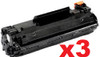 3 x Compatible HP No.83X Black Toner Cartridge - 2,200 pages