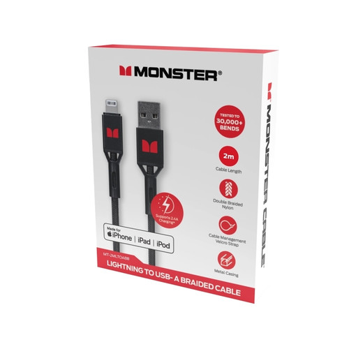 Monster 2M Lightning to USB-A Cable Black