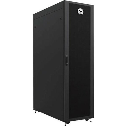 Vertiv 42U Floor Standing Enclosed Cabinet Rack for PDU Server, 42Ux600Wx1100D w/ Side Panels and Build up w/ Pallet, Loading capacity up to 1600kgs
