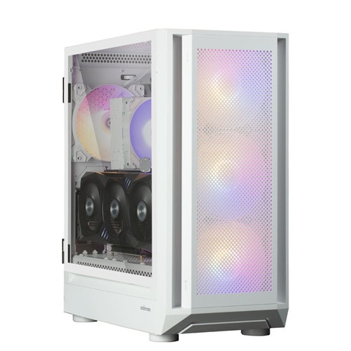Zalman I6 WHITE, Mid-Tower, Tempered Glass, Drive Bays: 2x3.5"(Cage), 3x2.5", Expansion Slot: 7, Motherboard Support: E-ATX/ATX/mATX/Mini-ITX, Pre-Installed Fan: 4x140mm, RGB, White, 1 Year Warranty
