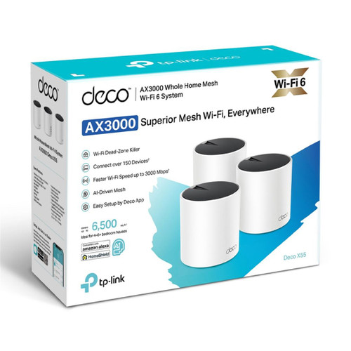 TP-Link Deco X55 (3-pack) AX3000 Whole Home Mesh WiFi 6 System