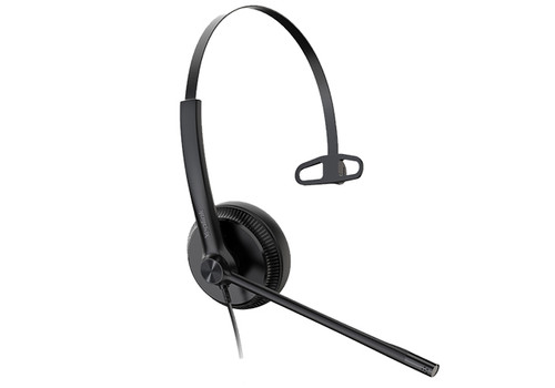 Yealink UH34SE-M-UC-C Wideband Noise Cancelling Headset, USB-C and 3.5mm, Leather Ear Piece, YHC20 Controller with UC Button, Mono