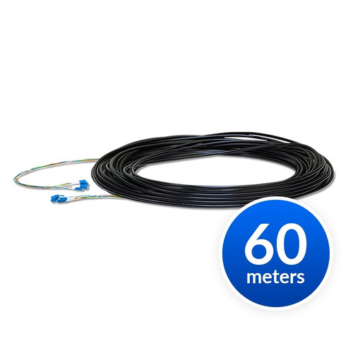 Ubiquiti Single-Mode Lightweight Fiber Cable, Lenth 60m,  Outdoor-Rated Jacket, Kevlar Yarn For Added Tensile Strength,  Weatherproof Tape