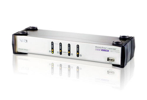 Aten Desktop KVMP Switch 4 Port Dual Display VGA w/ audio, 4x Custom KVM Cables Included, 2x USB Port, Selection Via Front Panel