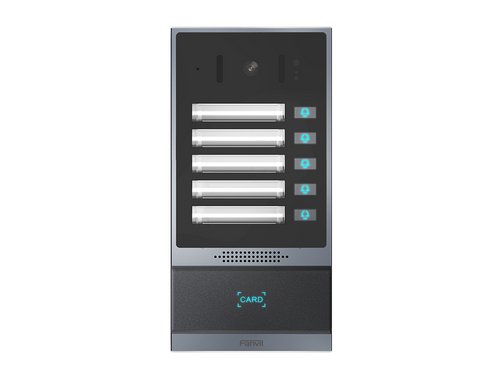 Fanvil i63 Outdoor Audio/Video Intercom, 2 SIP Lines, 5 DSS Keys, PoE, IP66 & IK07, RFID Reader , ONVIF, 2Yr Warranty