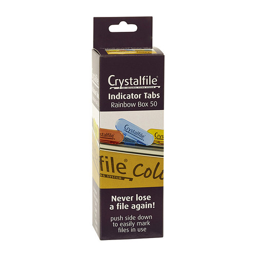 Crystalfile Indicator Tabs Rainbow Box of 50