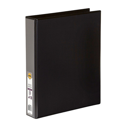 Marbig Insert Binder Clearview A4 4D Ring 38mm Black