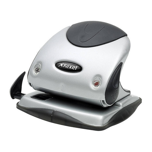 Rexel Punch P225 2 Hole Silver/Black Clamshell