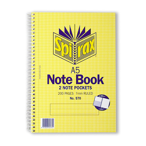 Spirax 570 Notebook A5 200 Page Pack of 5