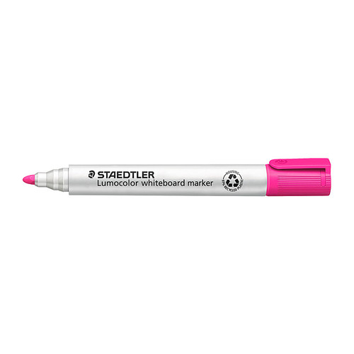 Staedtler Lumo Whiteboard Marker Bulletpoint Pink Box of 10