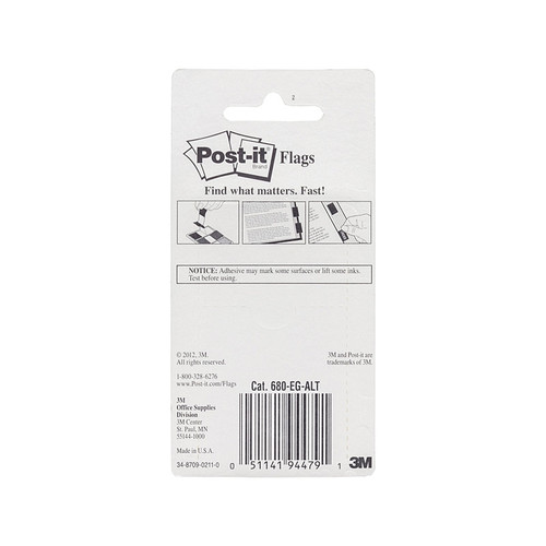 Post-It Flags 680-EG-ALT Alternate Colour Pk3 Box of6
