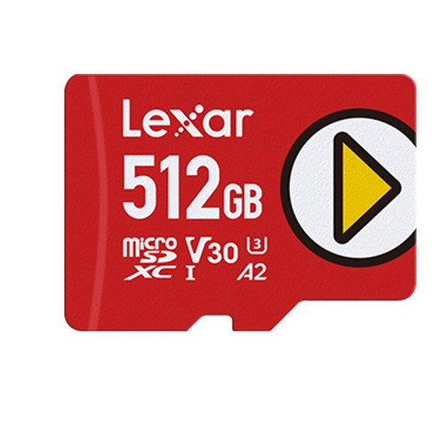 Lexar PLAY microSDXC UHS-I card 512GB Class 10, U3, V30, A2, up to 205MB/s read, up to 140MB/s write 512GB – Class 10, U3, V30, A2, up to 205MB/s rea