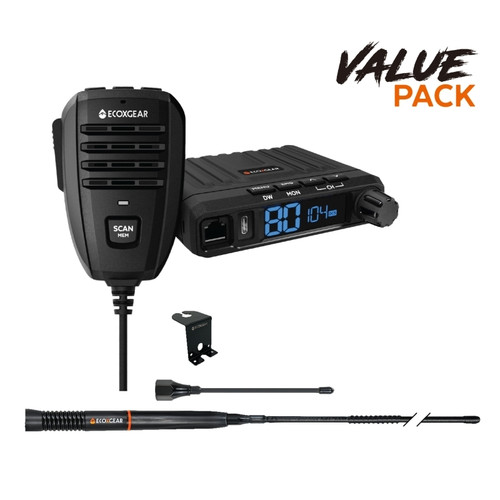 EcoXgear EXG1000-VPK 5-Watt Compact Fixed Mount UHF Radio with USB-C Port - VALUE PACK