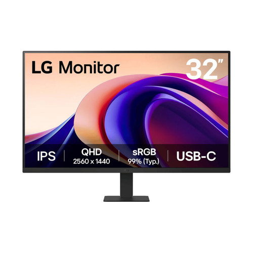 LG 32'' QHD IPS Monitor with USB-C, Titlable Stand, Reader Mode, 100Hz Refresh
