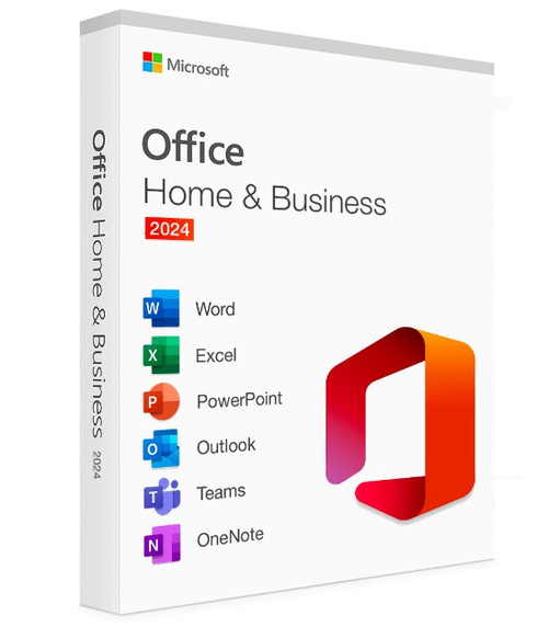 Microsoft Office Home &amp; Business 2024 - (Retail Box) 1 User 1 Device - Medialess