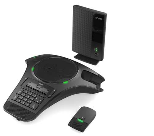 Snom C620 Conference system, 2 Detachable wireless microphones Wireless due to DECT Range 50m Up to 24 hours talk time Up to 28 days standby