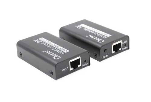 Oxhorn HDMI Extender over Ethernet 1080p HDCP 1.2 FHD up to 60m with PoE function alloy casing Black 2 year warranty