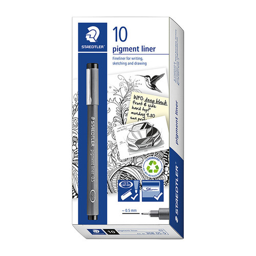 Staedtler Fineliner 0.5mm Black Box 10