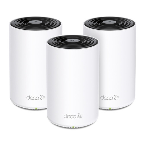 TP-Link Deco XE75 AXE5400 Tri-Band Mesh Wi-Fi 6E System(3-pack) 574 Mbps at 2.4 GHz + 2402 Mbps at 5 GHz + 2402 Mbps at 6 GHz