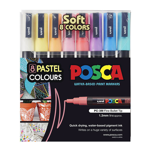 Posca PC-3M Paint Soft Colour Pack 8