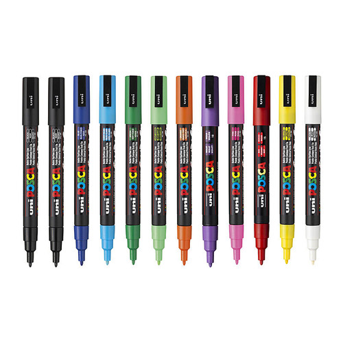 Posca PC-3M Fine Bullet Assorted Pack 12
